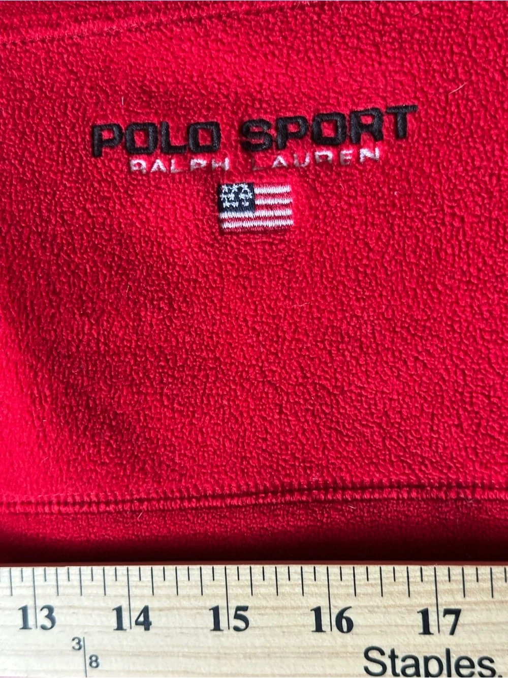 Vintage Polo Sport Ralph Lauren Polartec Fleece Jacket XL Red Black